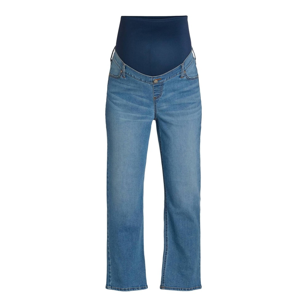 Time and Tru Straight Leg Jeans Womens Small 4-6 Maternity‎ Comfort Belly Band